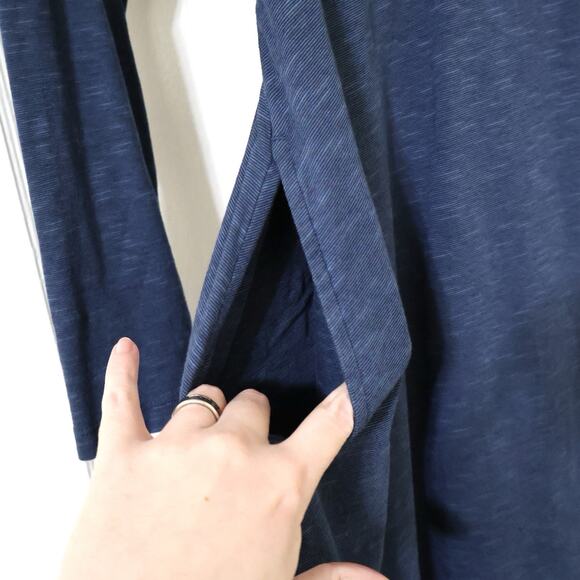 Toad and Co Blue Cue Wrap Long Sleeve Dress L Gorpcore Organic Cotton Eco - Picture 3 of 8